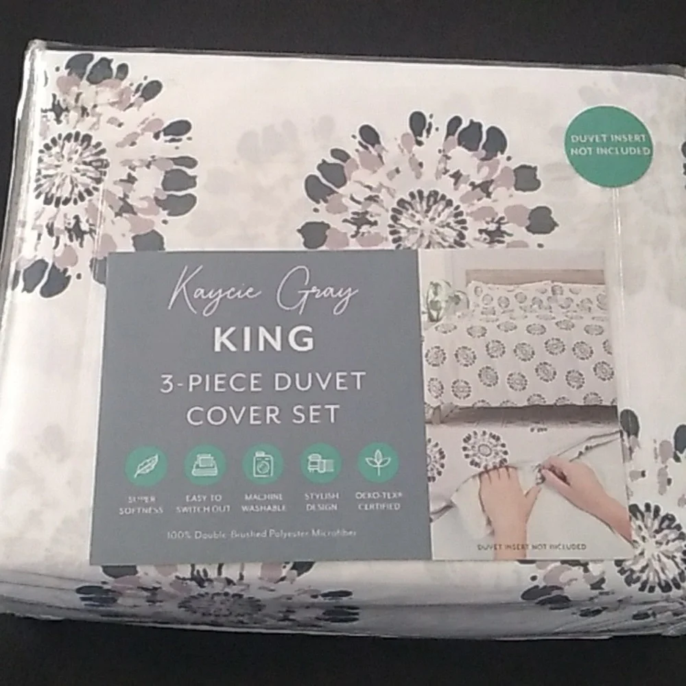Kaycie Gray Fashion Premium Ultra Soft 3PC Duvet Cover Set